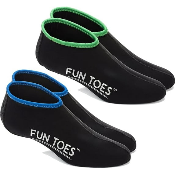 FUN TOES 2.5mm Neoprene Fin Socks - 2 Pairs for Snorkeling, Diving, Paddling, Jetskiing