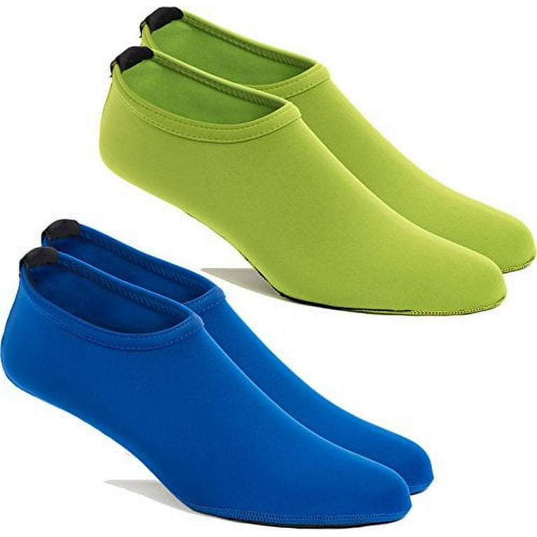 FUN TOES 2 PAIRS Water Skin shoes Aqua Socks for Water Sports Beach Pool Surf