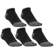 FUN TOES Men Toe Socks Barefoot Running Socks Size 6-12 Value Pack of 5 Pairs Black