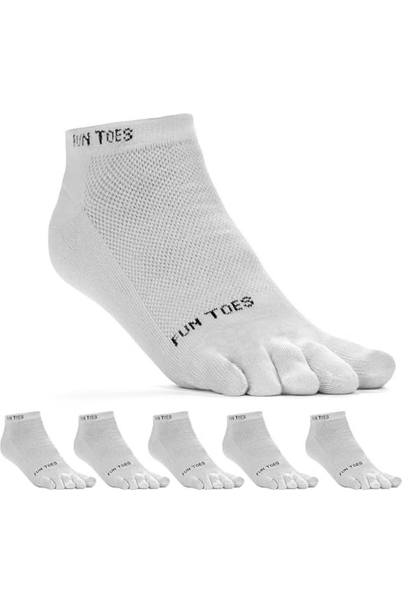 Men Toe Socks Barefoot Running Socks Size 6-12 Value Pack of 5 Pairs