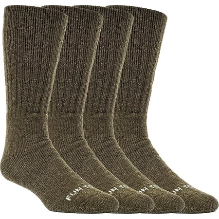 FUN TOES Men's 4 Pairs Heavy Duty Thermal Merino Wool Socks