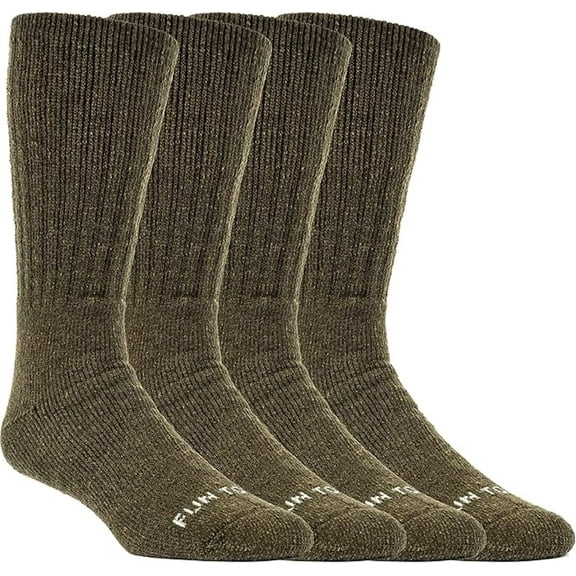 FUN TOES Men's 4 Pairs Heavy Duty Thermal Merino Wool Socks