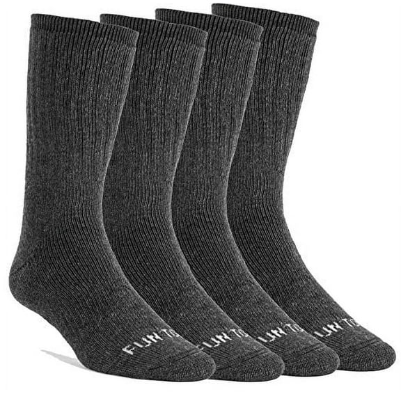 FUN TOES Men's 4 Pairs Heavy Duty Thermal Merino Wool Socks