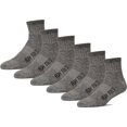 thumbnail image 1 of FUN TOES Men's 80% Wool Ankle Socks - 6 Pairs with Arch Support & Cushioned Bottom for Winter Hiking, 1 of 2