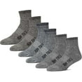 thumbnail image 1 of FUN TOES Men's 80% Wool Ankle Socks - 6 Pairs with Arch Support & Cushioned Bottom for Winter Hiking, 1 of 2