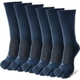 thumbnail image 1 of FUN TOES Men's Crew Toe Socks - Athletic Running, Breathable Mesh, Proper Toe Alignment, 6-Pack, Size 6-12, 1 of 4