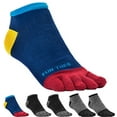 thumbnail image 1 of FUN TOES Men's Toe Socks Lightweight Breathable-Value 6 PAIRS Pack- Size 10-13 (2 Black/ 2 Grey / 2 Fun Blue), 1 of 3