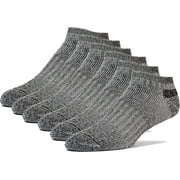 FUN TOES Merino Wool Ankle Socks - 6 Pairs, Cushioned, Compression Arch Support