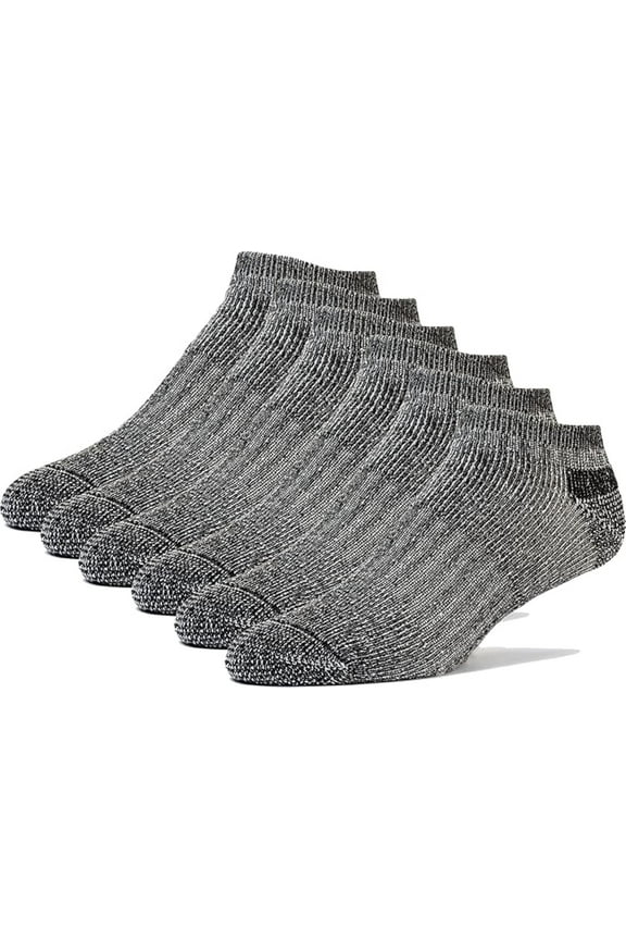 Merino Wool Ankle Socks - 6 Pairs, Cushioned, Compression Arch Support