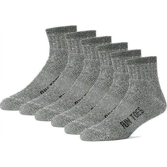 FUN TOES Merino Wool Hiking Socks: 6 Pairs with Arch Support, Cushioning for Men & Women.