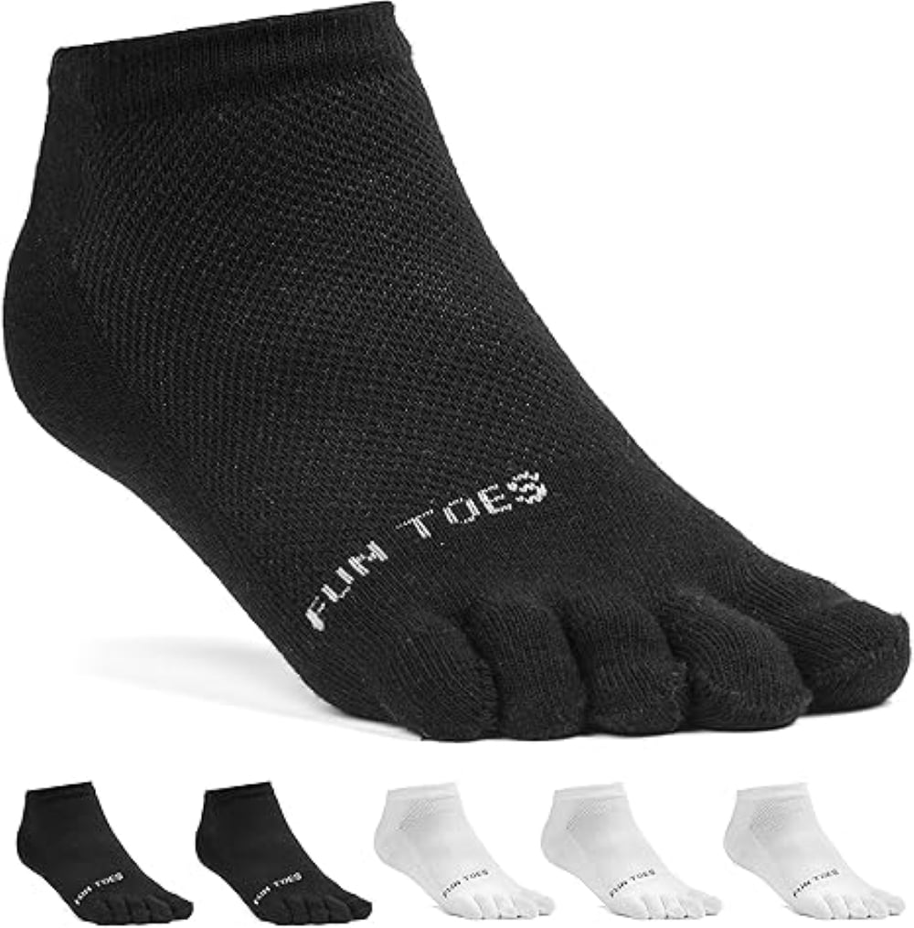 Fun Toes FUN TOES Women Toe Socks Barefoot Running Socks Size 9-11 Value Pack of ...