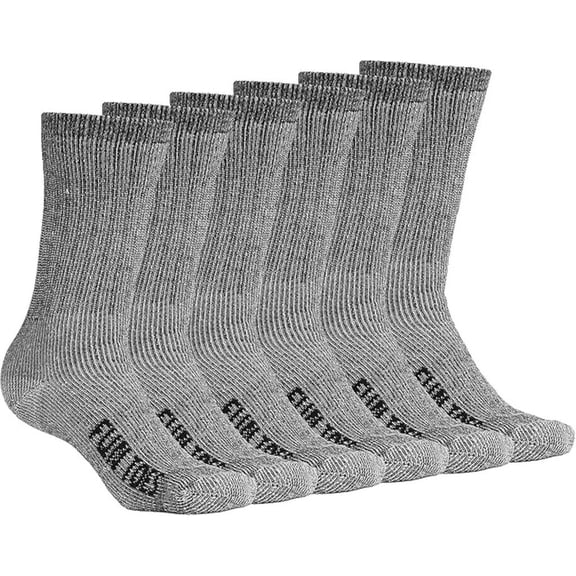 FUN TOES Women's Thermal Merino Wool Socks - 6 Pairs, Midweight, Reinforced Comfort, Size 9-11