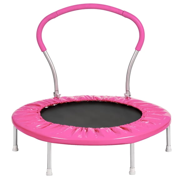 FUNA 36 Inch Mini Trampoline with Handle Stable Metal Frame Kids Fitness Trampoline Indoor Outdoor Use