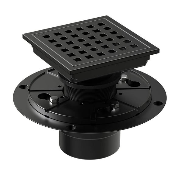 FUNA 4 Inch Square Shower Floor Drain Grid Grate Cover Fast Water Flow Multi-Site Floor Drain
