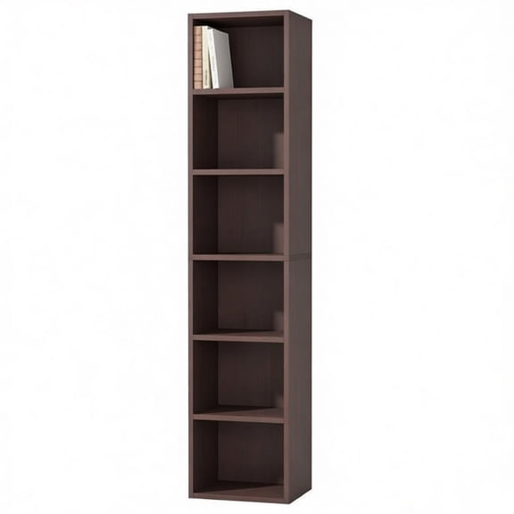 FUNA 70.9 Inch Tall Narrow Bookshelf 6-Tier Open Shelf Cube Storage Organizer with Anti-Tip Kits for Home Corner