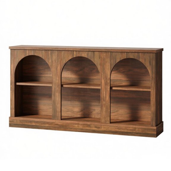 FUNA Farmhouse Arched Console Table Waterproof Scratch Resistant MDF Entryway Foyer Table with Adjustable Pads