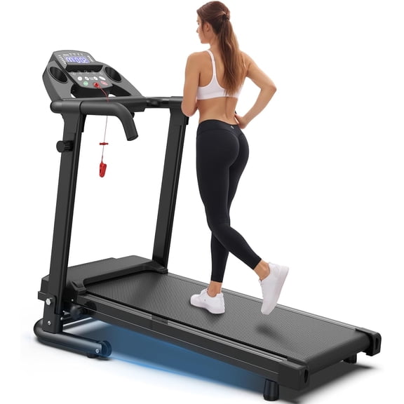 FUNA Foldable Treadmill for Home 2.5HP 300 lb Capacity Walking Pad with Handles APP Control & LED Display