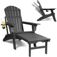 thumbnail image 1 of FUNBERRY Adjustable Folding Adirondack Chair with Retractable Ottoman, All Weather Fire Pit Chairs with Cup Holder, 1 of 9