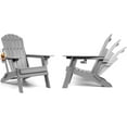 thumbnail image 1 of FUNBERRY Folding Adirondack Chairs Set of 2 with Adjustable Backrest, HDPE All Weather Fire Pit Chairs with Cup Holder, 1 of 9