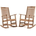 FUNBERRY Patio Rocking Chairs Set of 2,Poly Lumber Rocker,All Weather