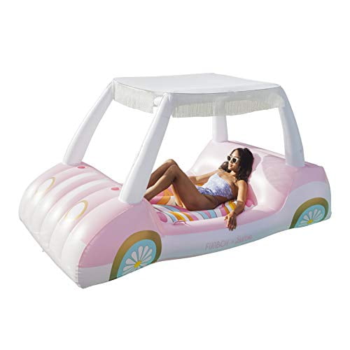 FUNBOY Malibu Barbie Luxury Golf Cart Pool Float with Drink Holder