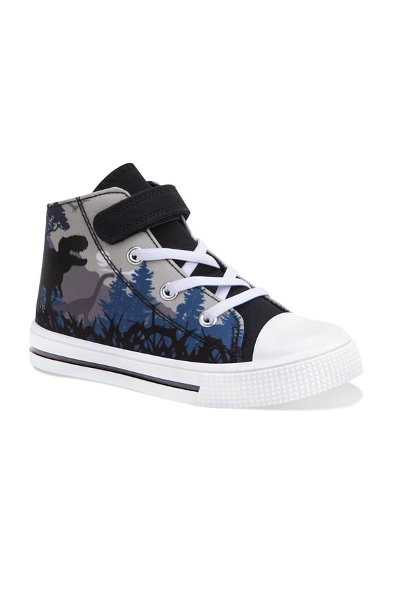 Kids High Top Sneakers Toddler Boys Canvas Shoes, Jungle Dinosaur, Size 10