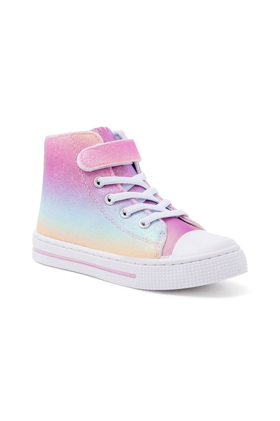 Kids High Top Sneakers Toddler Girls Canvas Shoes, Ombre, Size 10