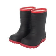 FUNCOO PLUS Kids Lined Rain Boots Boys Winter Warm Fleece Rain Boots Children Snow Boots Size 10
