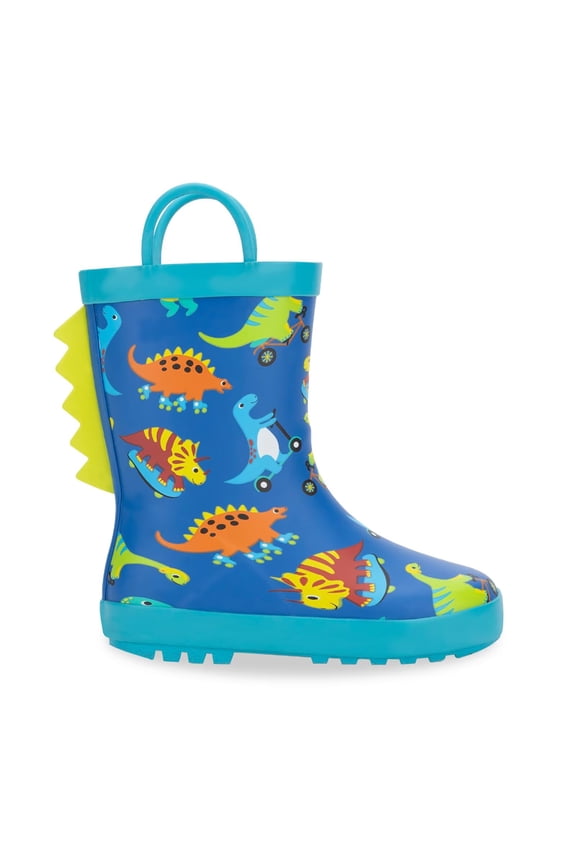 Toddler Rubber Rain Boots Kids Waterproof Boots for Boys, Dinosaur, Toddler Size 10