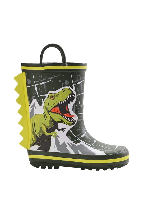 Toddler Rubber Rain Boots Kids Waterproof Boots for Boys, Tyrannosaurus Rex, Toddler Size 10