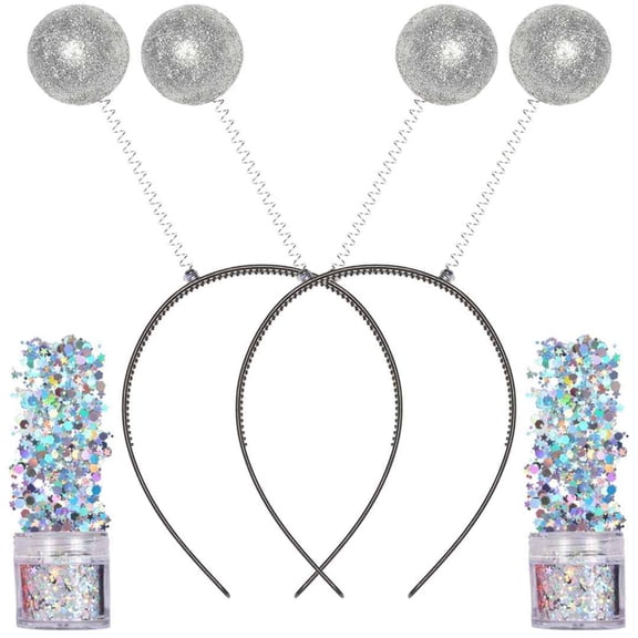 FUNCREDIBLE Alien Antenna Costume Accessories Set, with Chunky Glitter (2 pieces)