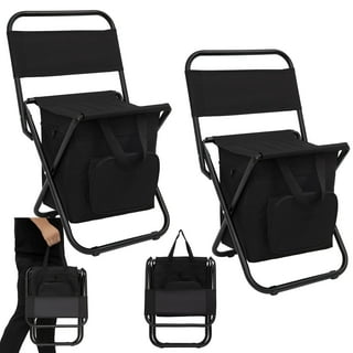 LEADALLWAY Fishing Chair with Cooler Bag Compact Fishing Stool