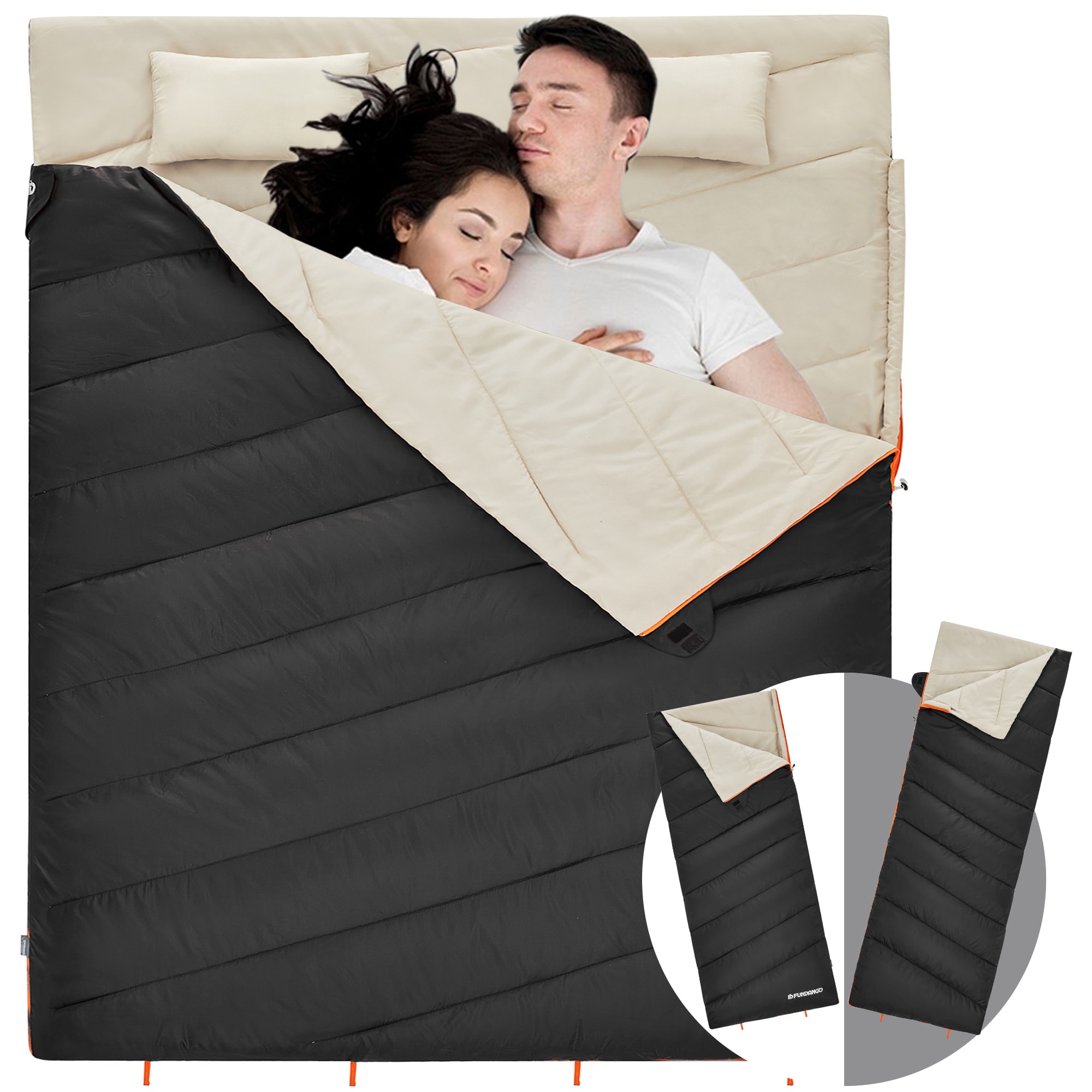 FUNDANGO 3in1 Double Sleeping Bags Oversize Lightweight Envelope