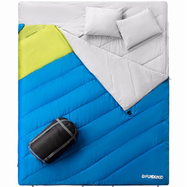 FUNDANGO 3in1 Queen Double Sleeping Bag for Adult Extra Wide Envelope
