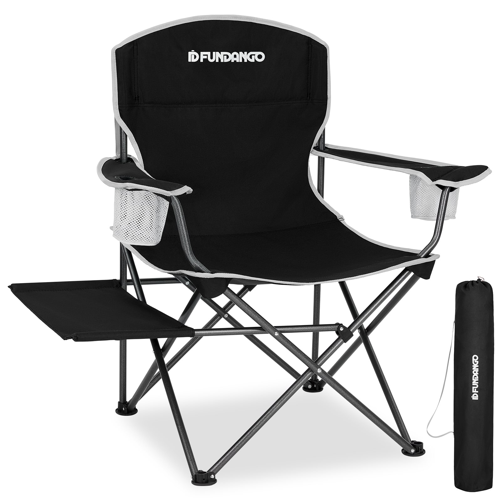 GCI Outdoor Big Comfort Stadium Chair with Armrests, Black