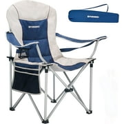 FUNDANGO Oversized Padded Folding Camping Chairs with Lumbar Support, 300 lbs Capacity, Perfect for Outdoors, Fishing & Sports