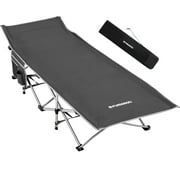 FUNDANGO Folding Camping Cot Extra Wide Heavy Duty Outdoor Sleeping Cots for Adults Portable Travel Bed 79" x 30" Support 330 lbs