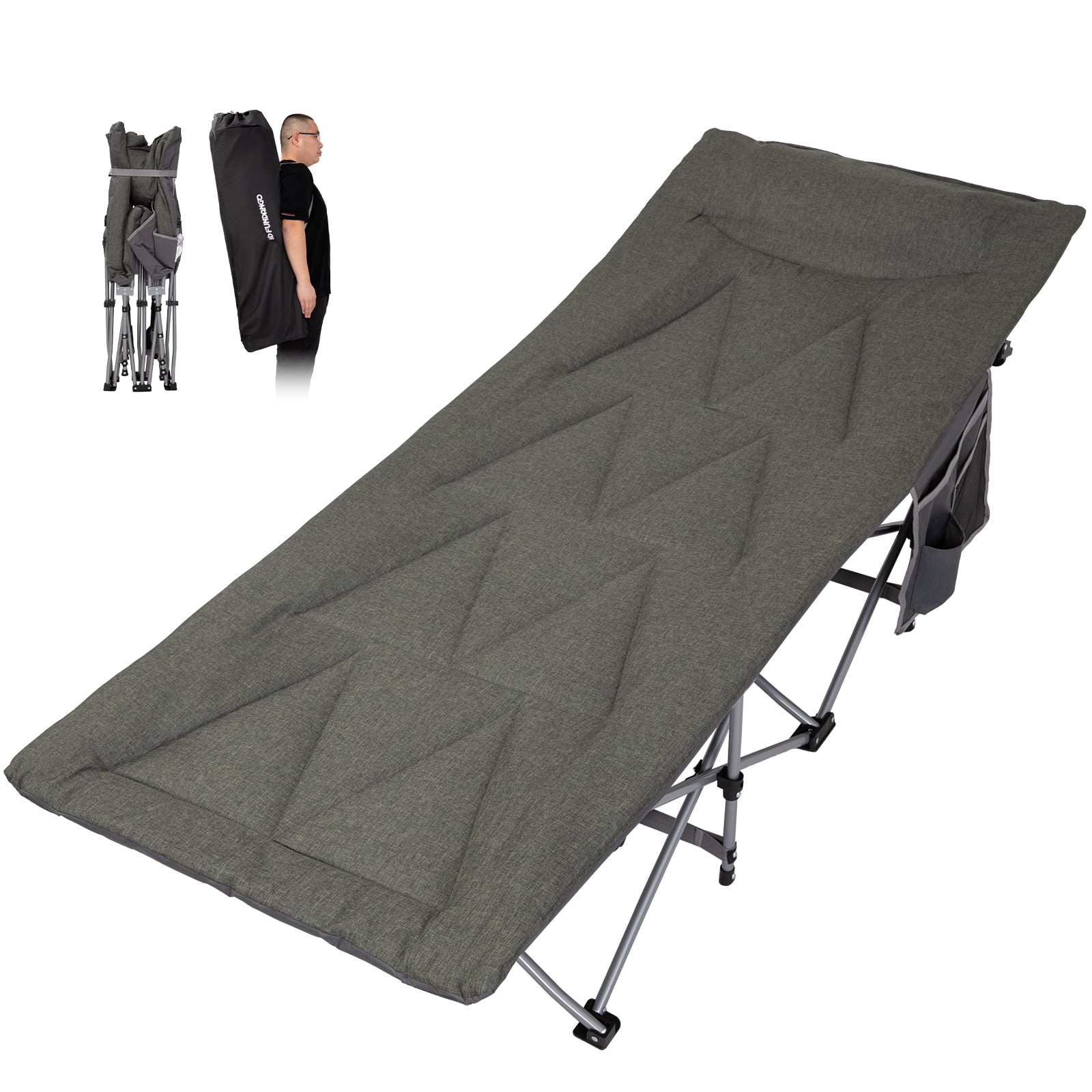 FUNDANGO Extra Large, Comfortable & Foldable Camping Cot Heavy Duty Outdoor Portable Travel