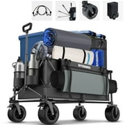 FUNDANGO Heavy-Duty Folding Camping Wagon, 400LBS Large Capacity, Collapsible Design, Ideal for Beach & Garden Use