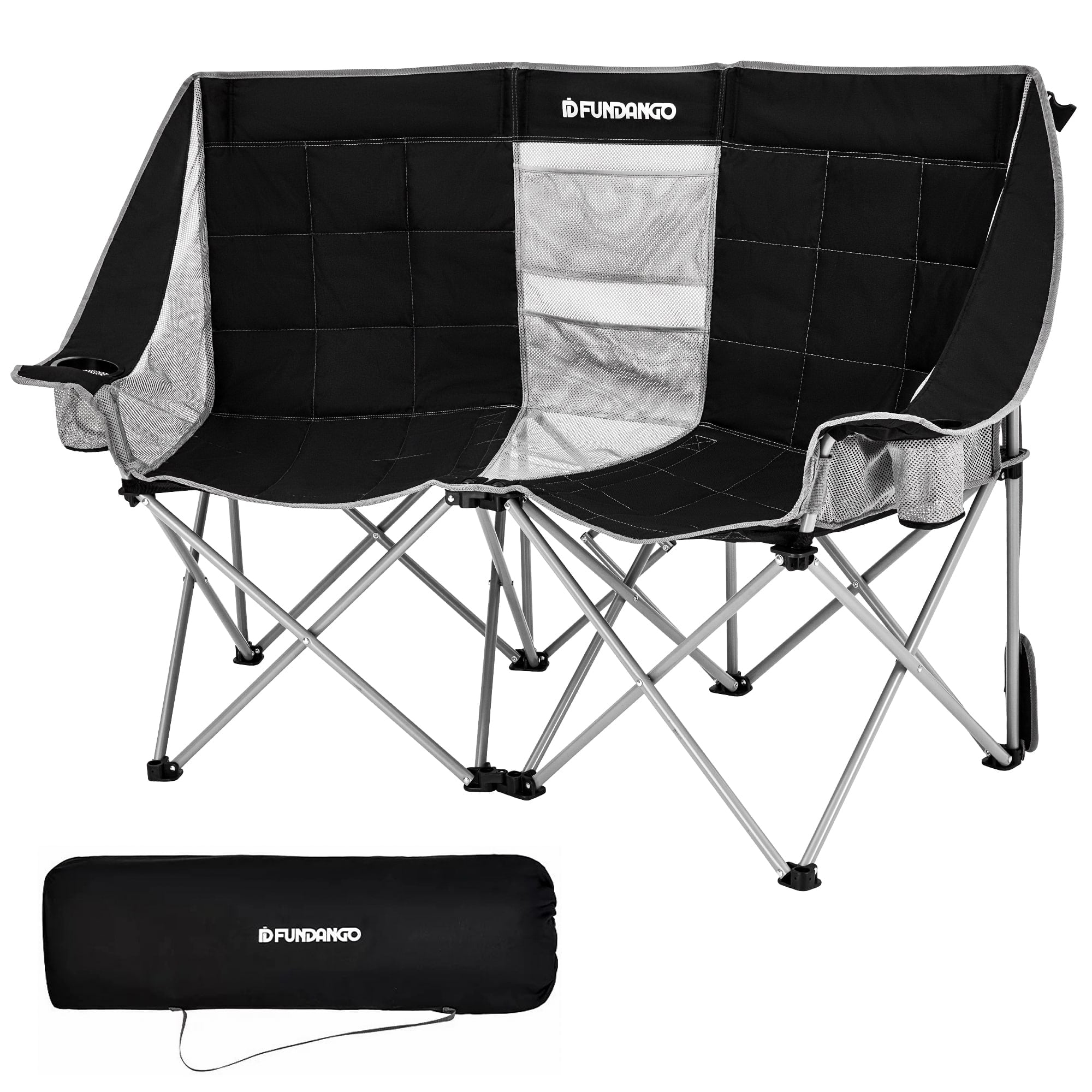 FUNDANGO Loveseat Camping Chair Portable Double Chair Oversized 2