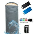 thumbnail image 1 of FUNDANGO Camping Sleeping Bag for Adults Teens Grey Waterproof Sleeping Bag with Compression Sack 87"*30" Compact Sleeping Bag for Hiking & Backpacking, 39.2°F-62.6°F, 2.5lbs, Grey, 1 of 11