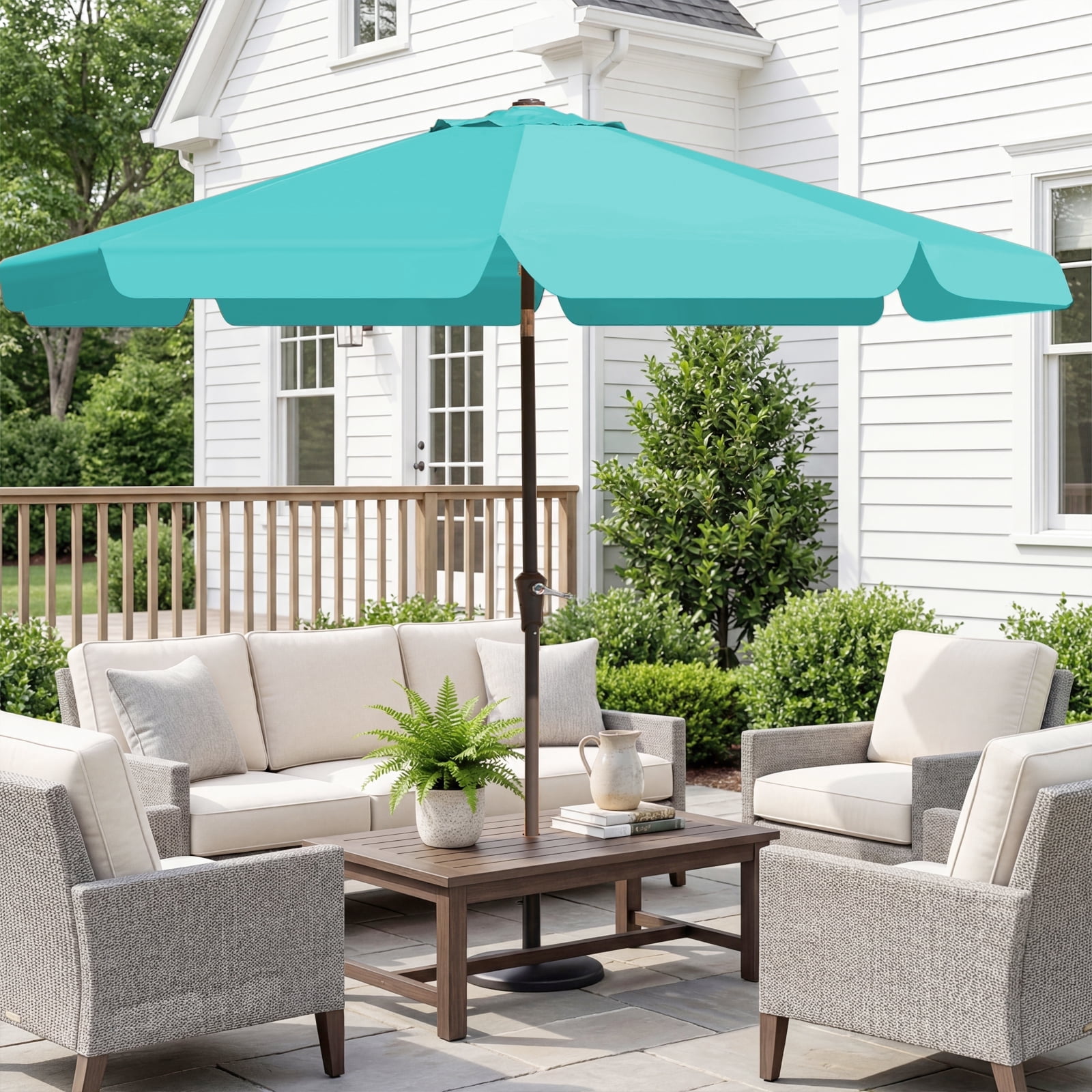heavy duty umbrella for patio Base with Wheels and Handle, 120lbs Umbrella Stand, Rust-Resistant and Windproof Design, Easy to Move, Stable Umbrella Stand Outdoor Base Patio, Terrace, and Poolside It can be folded when not in use SunVilla 10' Auto-Tilt Market Umbrella