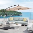 thumbnail image 1 of FUNDAZE 10ft Patio Umbrella, Hanging Cantilever Offset Outdoor Umbrella with Tilting for Deck Backyard, Base Sold Separately,Beige, 1 of 9