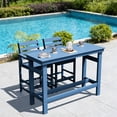 thumbnail image 1 of FUNDAZE 3-Piece Outdoor Bar Set - HDPE Weatherproof Ergonomic Bar Table & 2 Ergonomic Bar Height Stools for Patio, Backyard, Poolside, Navy Blue, 1 of 7