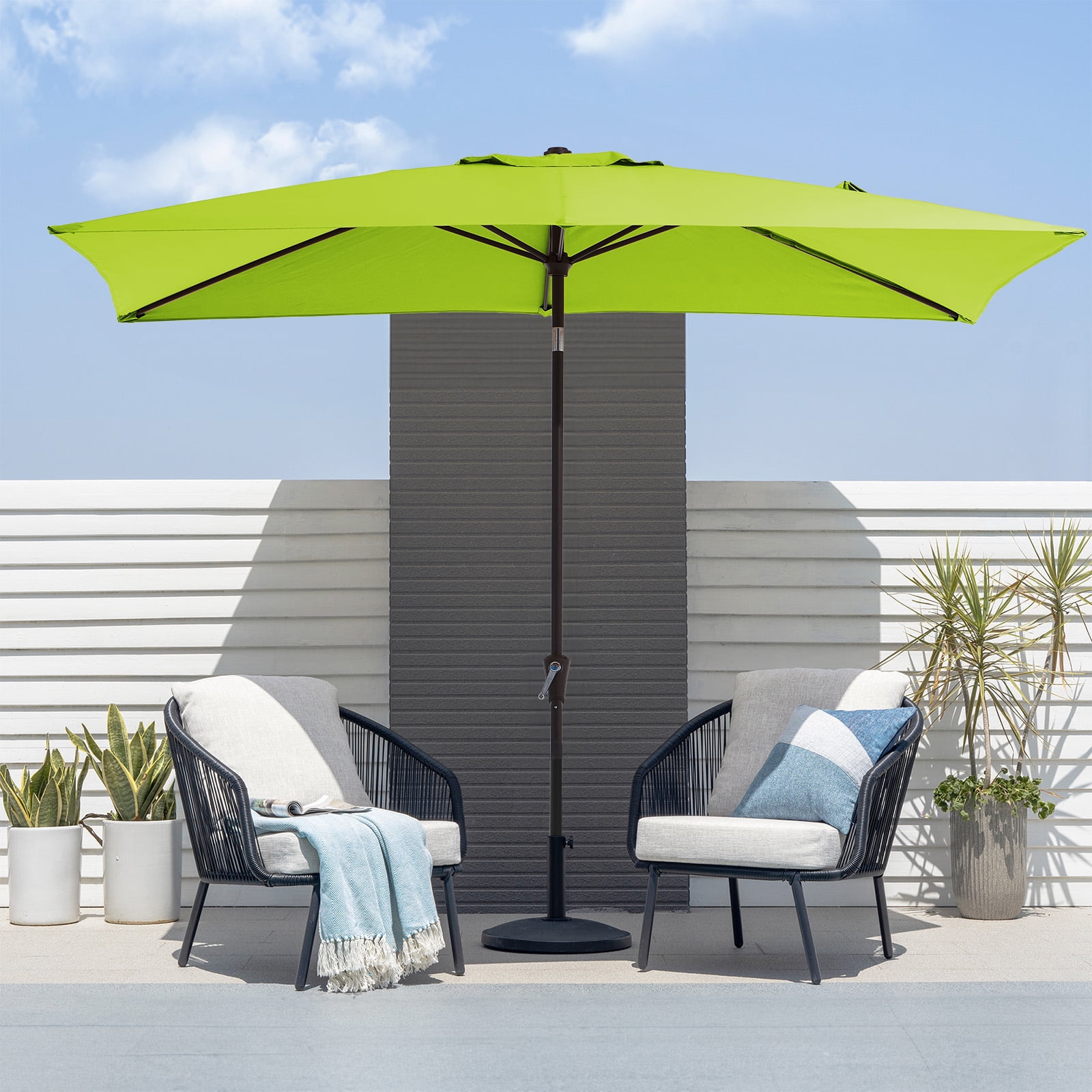10 ft oblong patio table umbrella 6.5 ft. x 10 ft. Rectangular Patio Umbrella for Deck, Lawn, Pool in Lime  Green - Bed Bath & Beyond