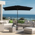 thumbnail image 1 of FUNDAZE 8' x 10' Rectangular Patio Umbrella w/ Crank, 8 Sturdy Ribs, Outdoor Shade for Chair Table Deck Garden Patio Poolside Balcony Backyard, Black, 1 of 6