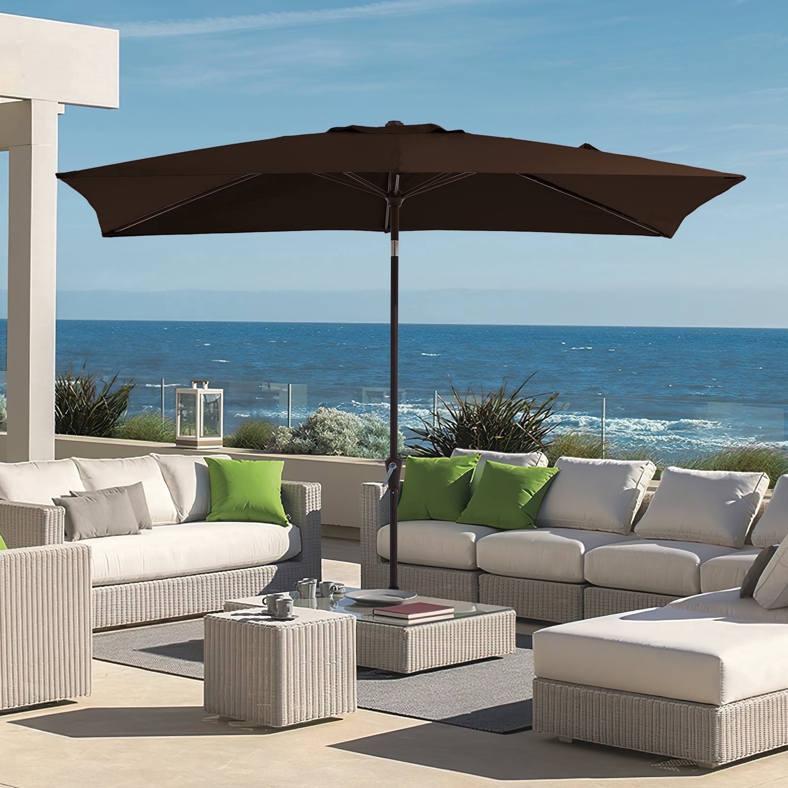 8 x 10 patio umbrella AreShark 8'x10' 2 Tiers Rectangular Designed to provide generous shade coverage Clihome 10' x 8' Patio