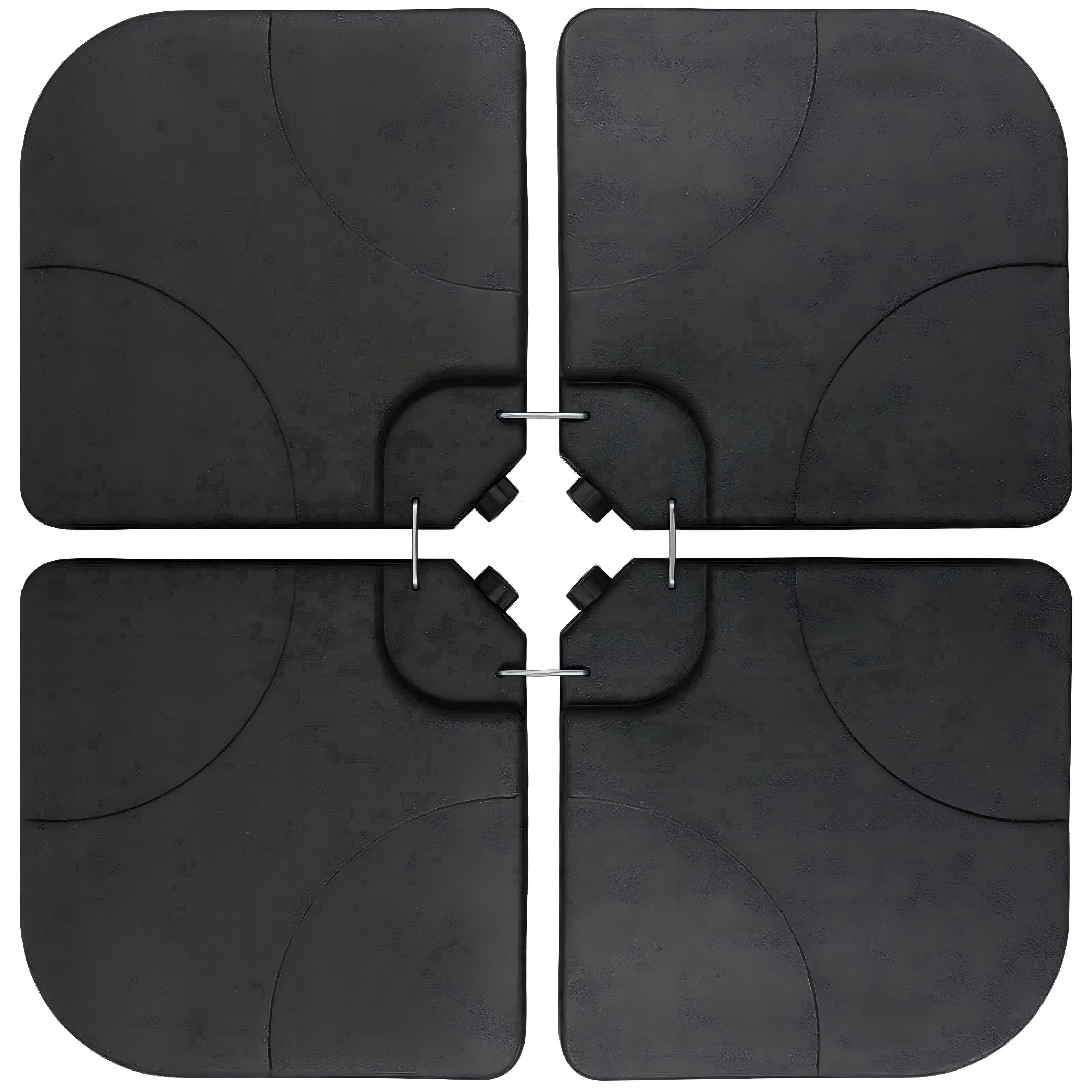 FUNDAZE 200 lbs Square Umbrella Base, 4-Piece Fillable Umbrella Base ...