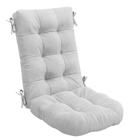 FUNDAZE Outdoor Chair Cushion, 47"L x 19.9"W 1 Piece Cushion W/ Ties for Indoor Outdoor Rocking Chairs, Gray
