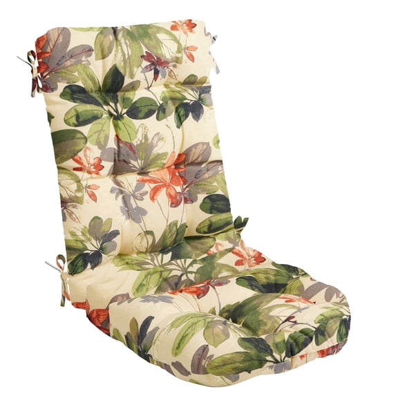 FUNDAZE Outdoor Chair Cushion Non-Skid Waterproof Seat Pad with Ties for Indoor Outdoor Rocker Chairs,Leaf